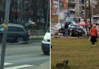 Šausminoša avārija Juglā: auto nolauž aizsargbarjeru un nāvējoši sabrauc gājēju (FOTO)